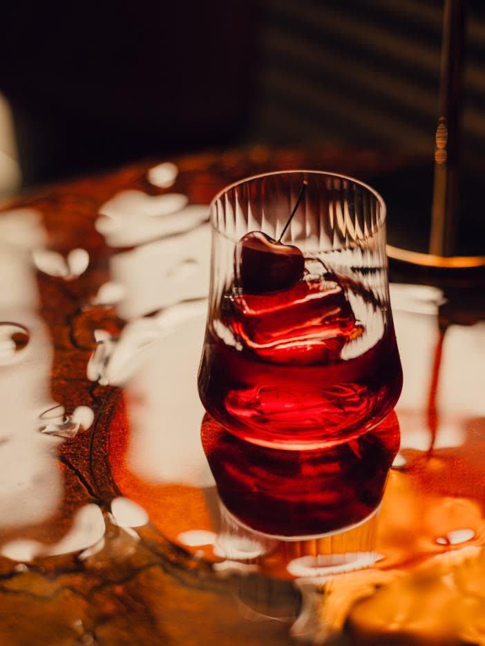 Cherry cocktail at Powrót Legendy, Warszawa Powiśle